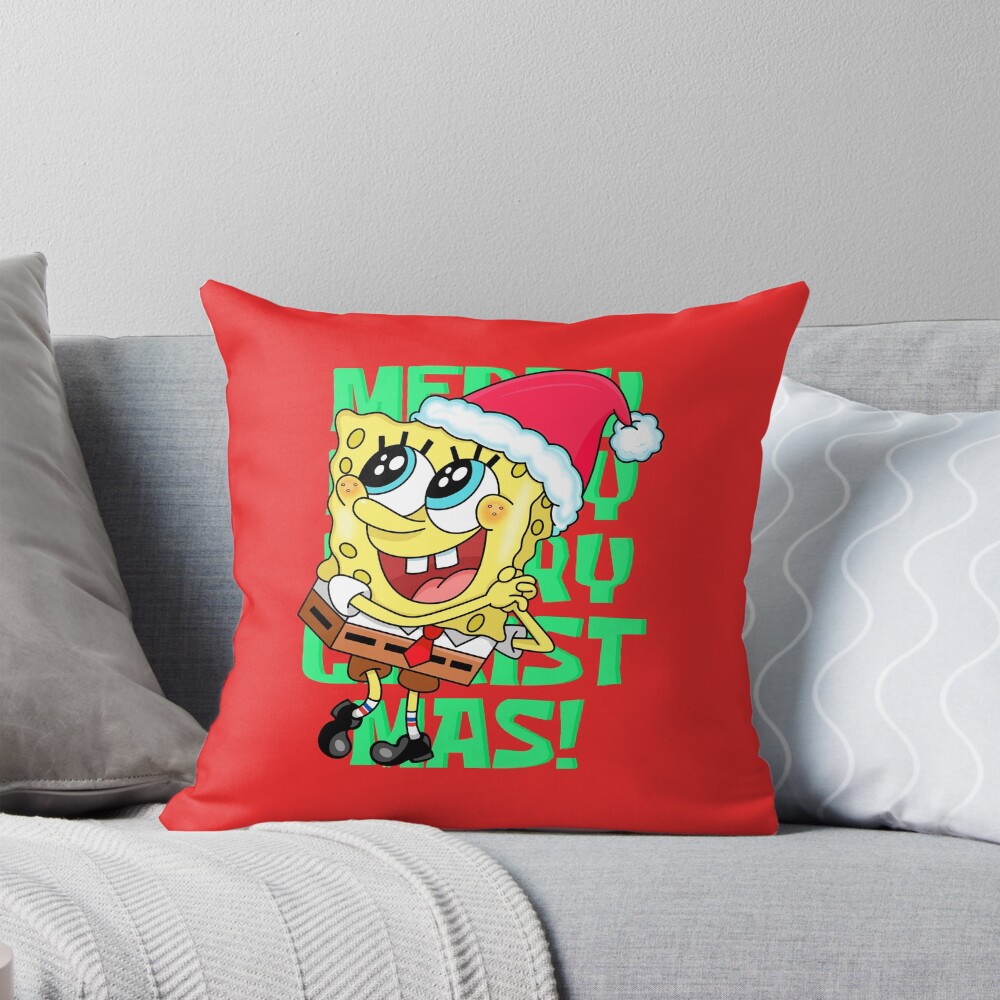 Spongebob Christmas Throw Pillow