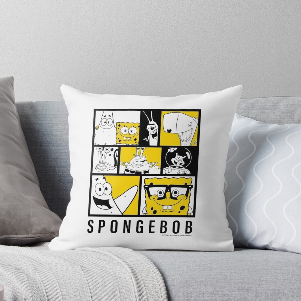 Spongebob Squarepants Comic Panel Style Throw Pillow