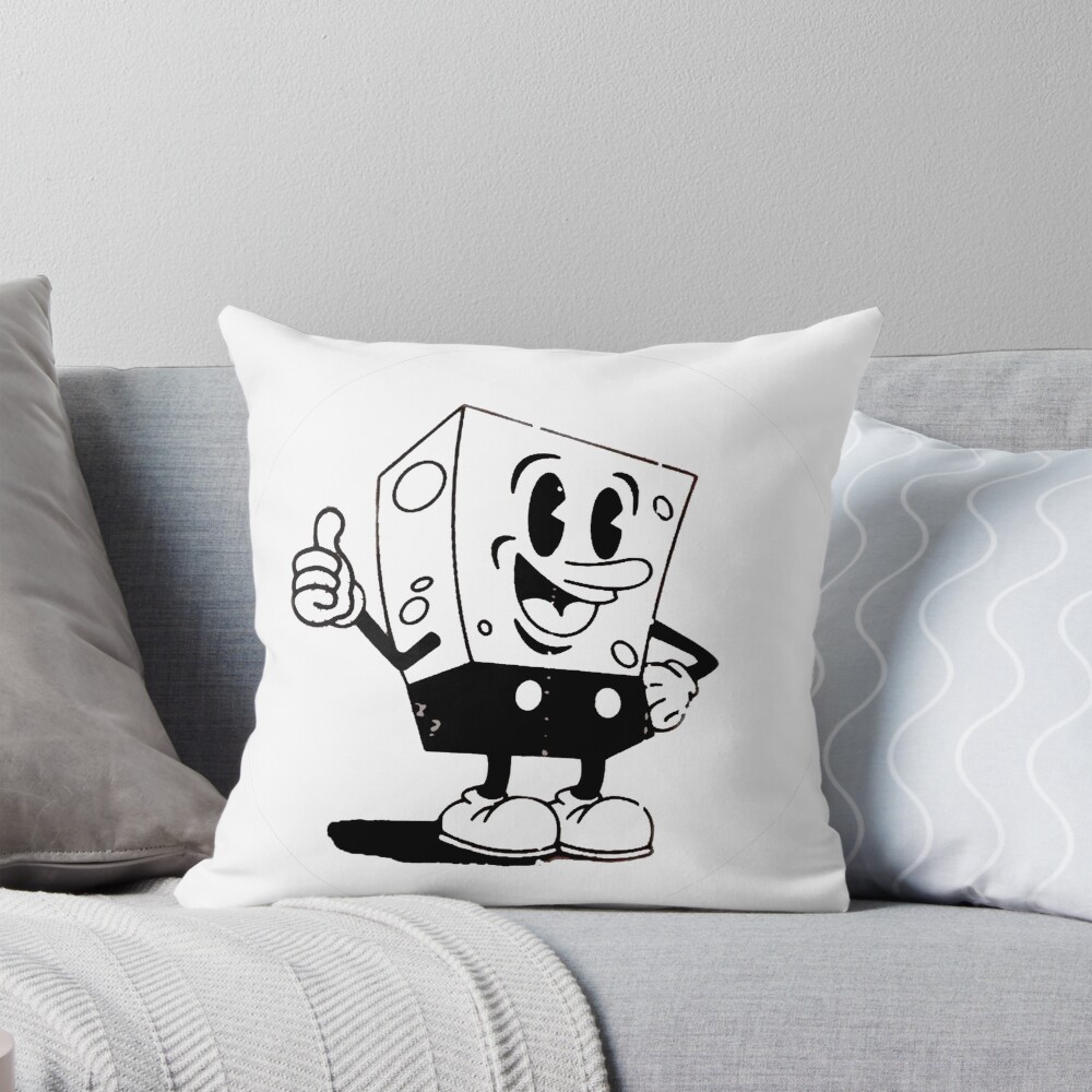 Old Sponge Bob Design Throw Pillow