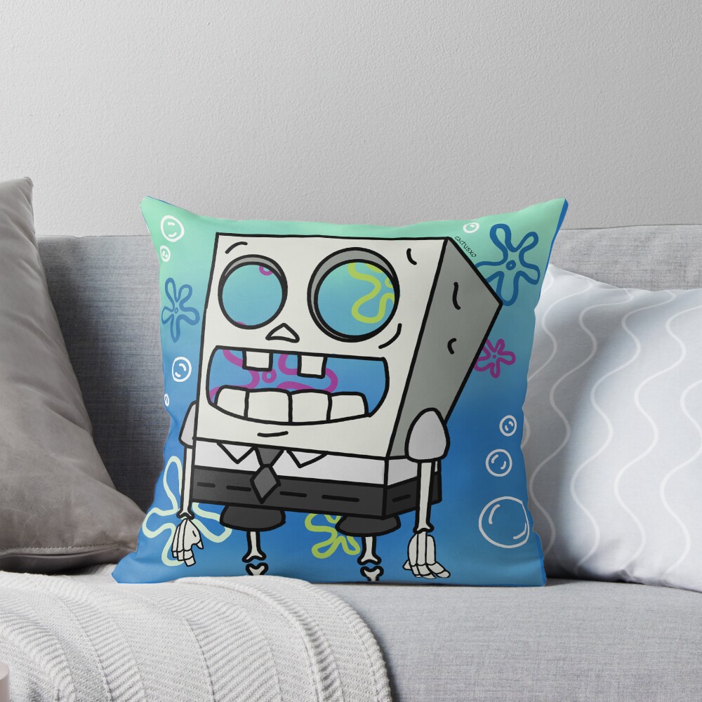 Sponge Bob Skeleton Throw Pillow